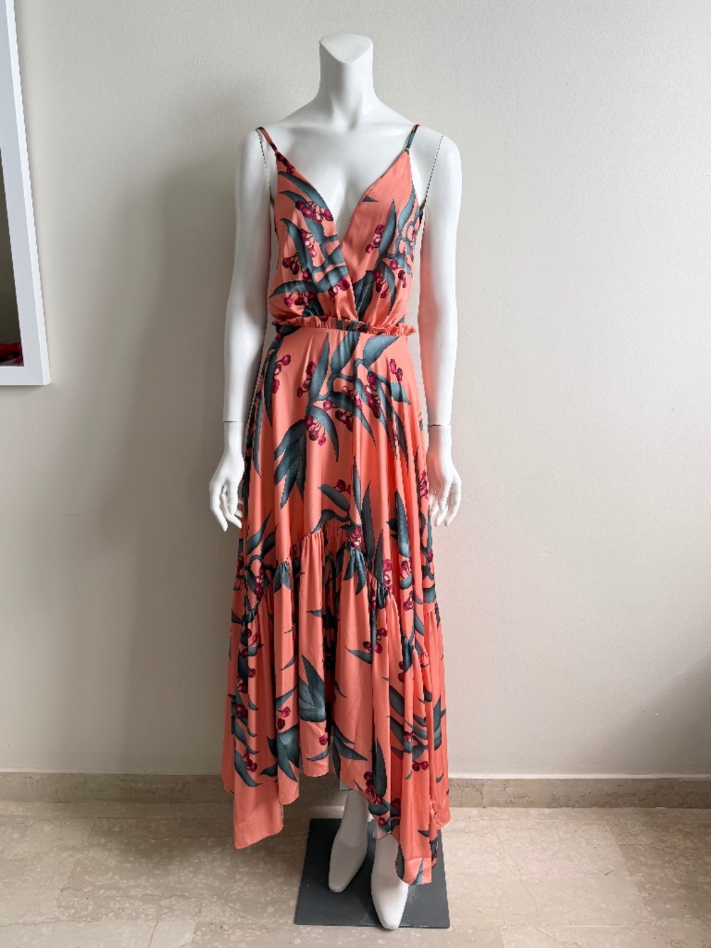 PATBO - Coral Cherry Ruffle Maxi